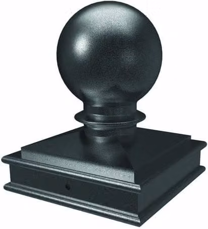 Fortitude Steel Round Fence Ball Post Cap, Black, 75mm