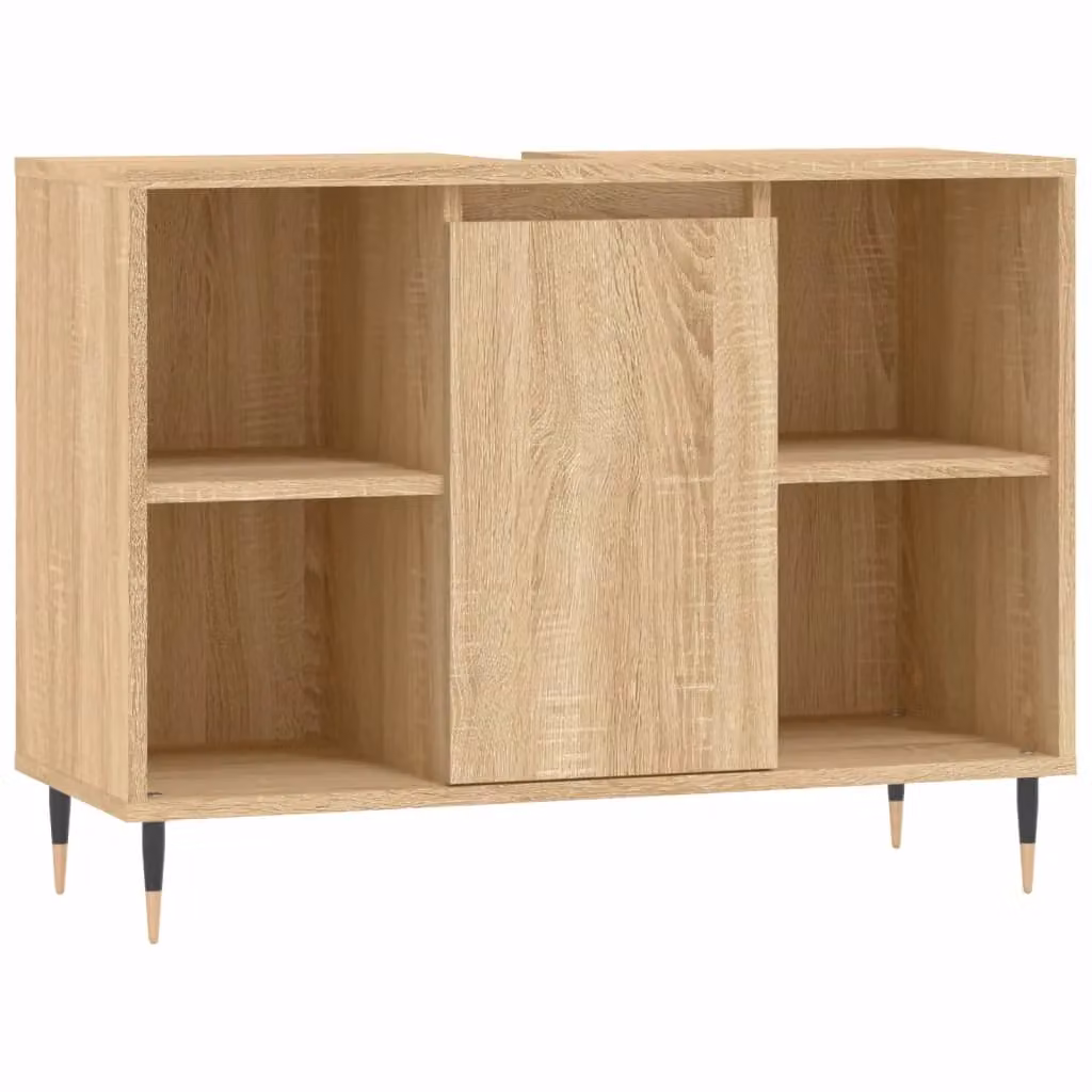 Berkfield Home Sonoma Oak Bathroom Cabinet, Brown, W/D/H: 80 x 33 x 60 cm