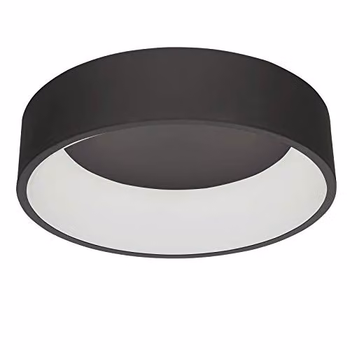 Netlighting Modern LED Flush Ceiling Light, Black, Warm White 3000K, 1760lm