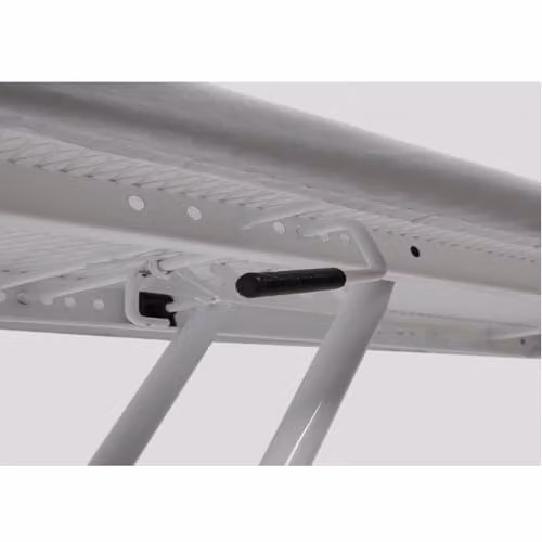 Gr8 Home Folding Ironing Board with Iron Storage Rack, Grey Cotton Cover and White Steel Frame, W: 110 cm, D: 34 cm – 2
