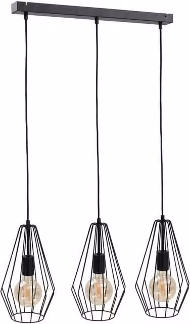Netlighting Lex Bar Pendant Ceiling Light, Black, 60 cm, 3x E27