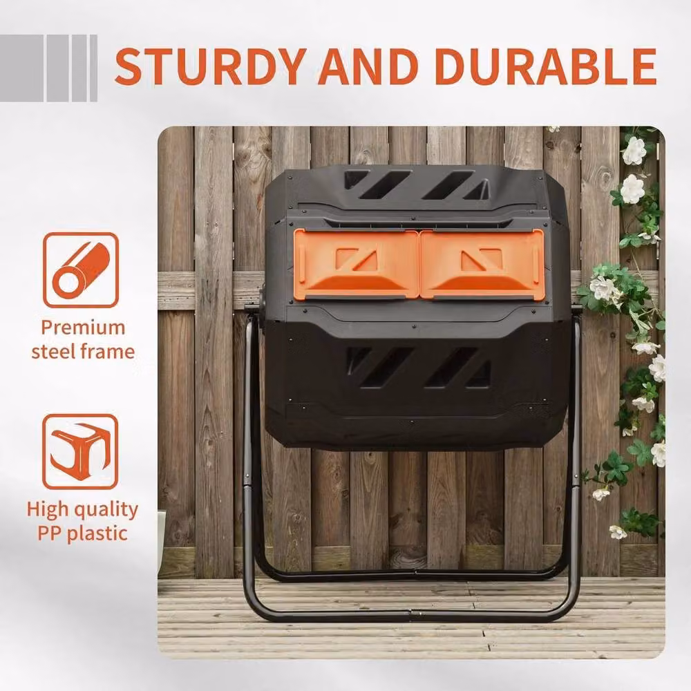 Kelvenix 160L Outdoor Tumbling Compost Bin in Black – 3