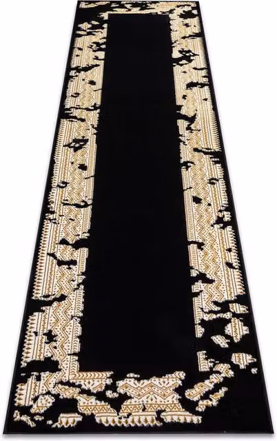 RugsX Allure Geometric Modern Runner in Black, W: 80 cm, L: 200 cm – 1