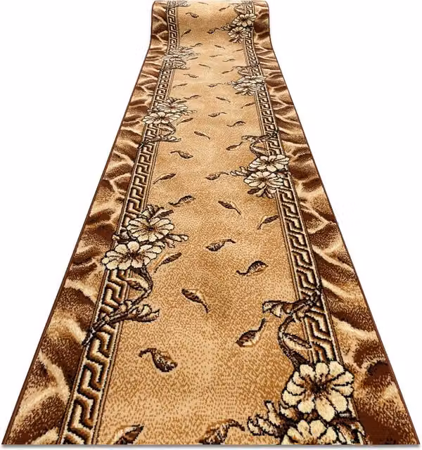 RugsX Bcf Trio Floral Runner in Gold, W/D: 100 x 110 cm – 1