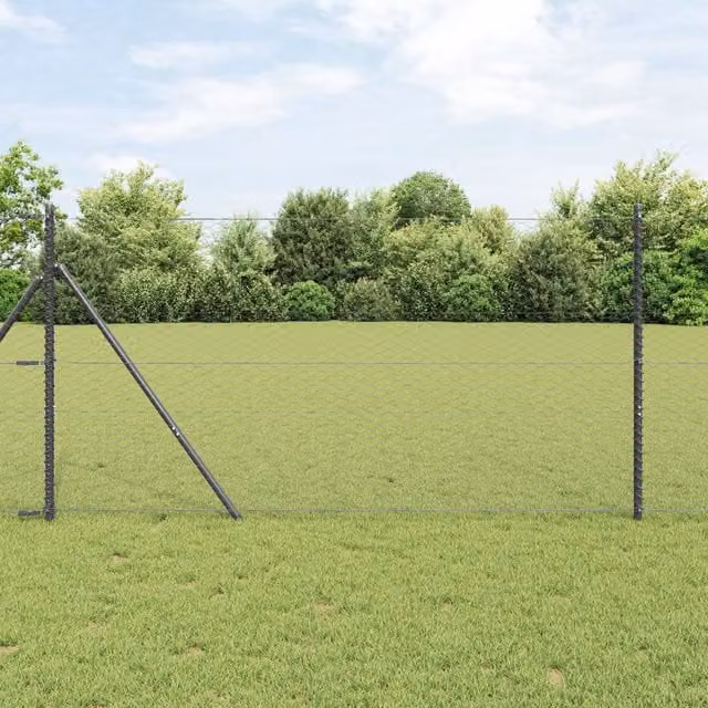 Berkfield Home Hexagon Steel Fence, Grey, W/H: 10 x 1.4 m – 1