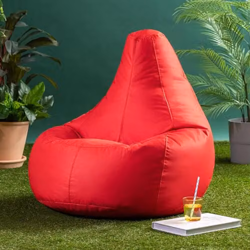 Bean Bag Bazaar Red Outdoor Bean Bags with Filling Included, 2 Pack – 2