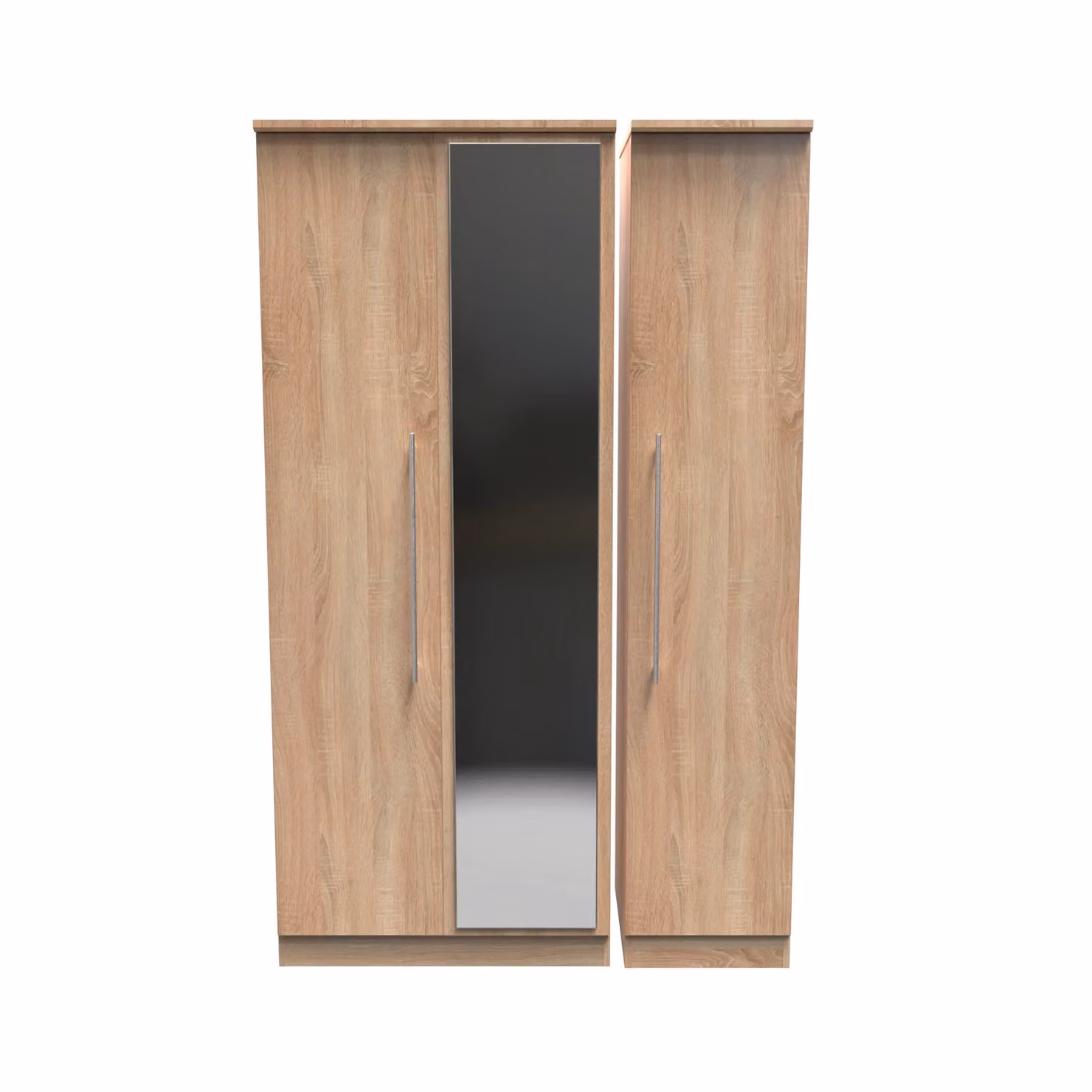 Ready Assembled 2 U Carlton Triple Mirror Wardrobe in Light Oak – 2
