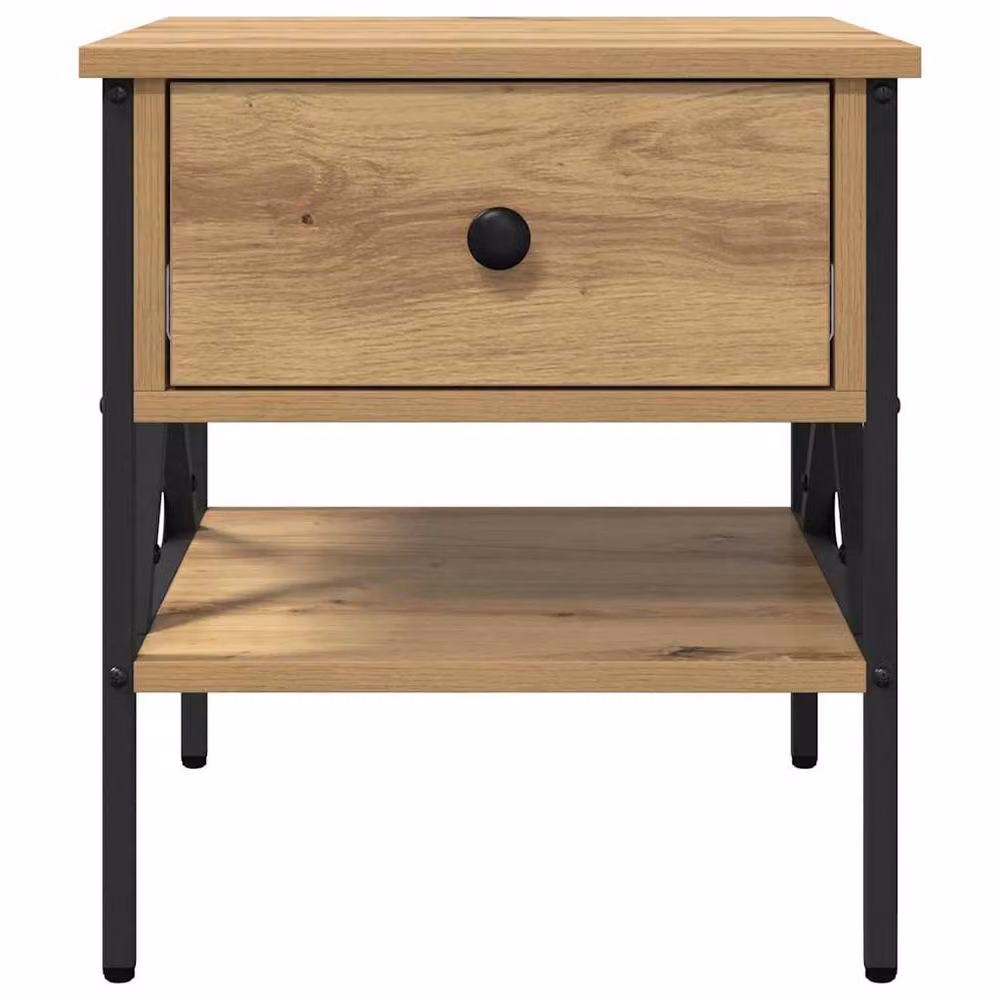 Berkfield Home Artisan Oak Bedside Tables, Set of 2, Beige, W/D/H: 40 x 42 x 45 cm – 4