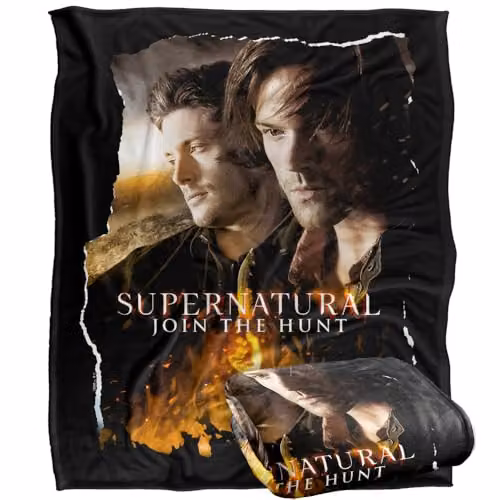 LOGOVISION Supernatural Sam Dean Mark Of Cain Silky Touch Super Soft Fleece Throw Blanket, Multicolour, W: 152 cm, D: 127 cm