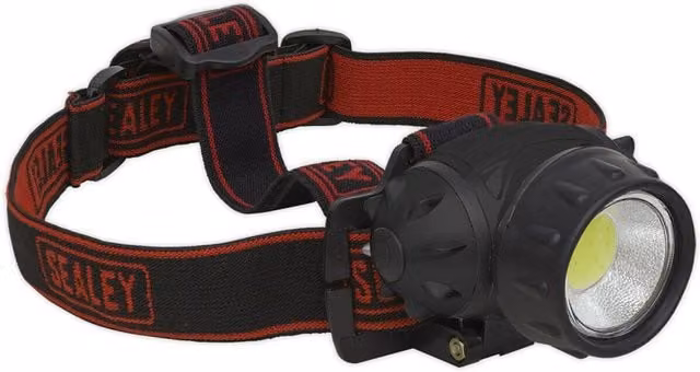 Loops Hands-Free Head Torch Spotlight with 3W COB LED and 200 Lumens, Black and Multicolour