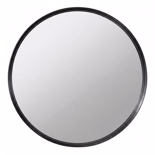 DEENZ Round Black Wall Mirror with Minimalist Aluminium Frame, Diameter: 50 cm – 3