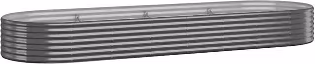 Berkfield Home Garden Powder-coated Steel Raised Bed, Anthracite, W/D/H: 322 x 100 x 36 cm