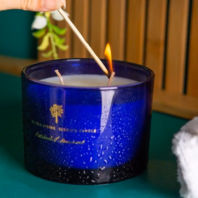 Nicola Spring Blue Soy Wax Scented Candles, Pack of 3, 350g