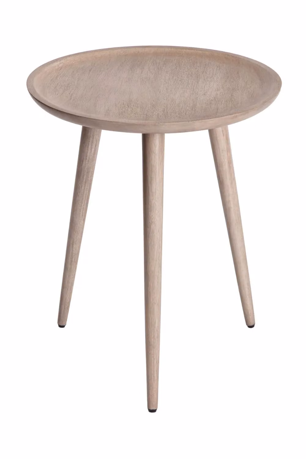 MH London Electra Round Solid Mango Wood Tray Top Side Table in Light Grey – 3