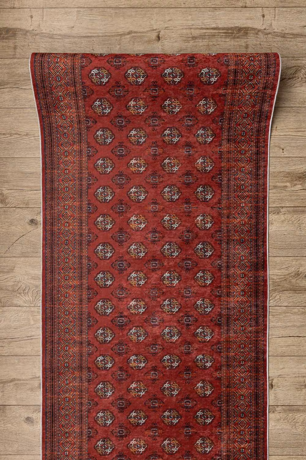 RugsX Lotus Anti-Slip Oriental Runner in Red, W/L: 60 x 430 cm – 4