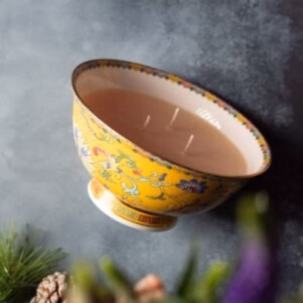 Candle Up Soul Bowl Yellow and Multicolour Candle – 3