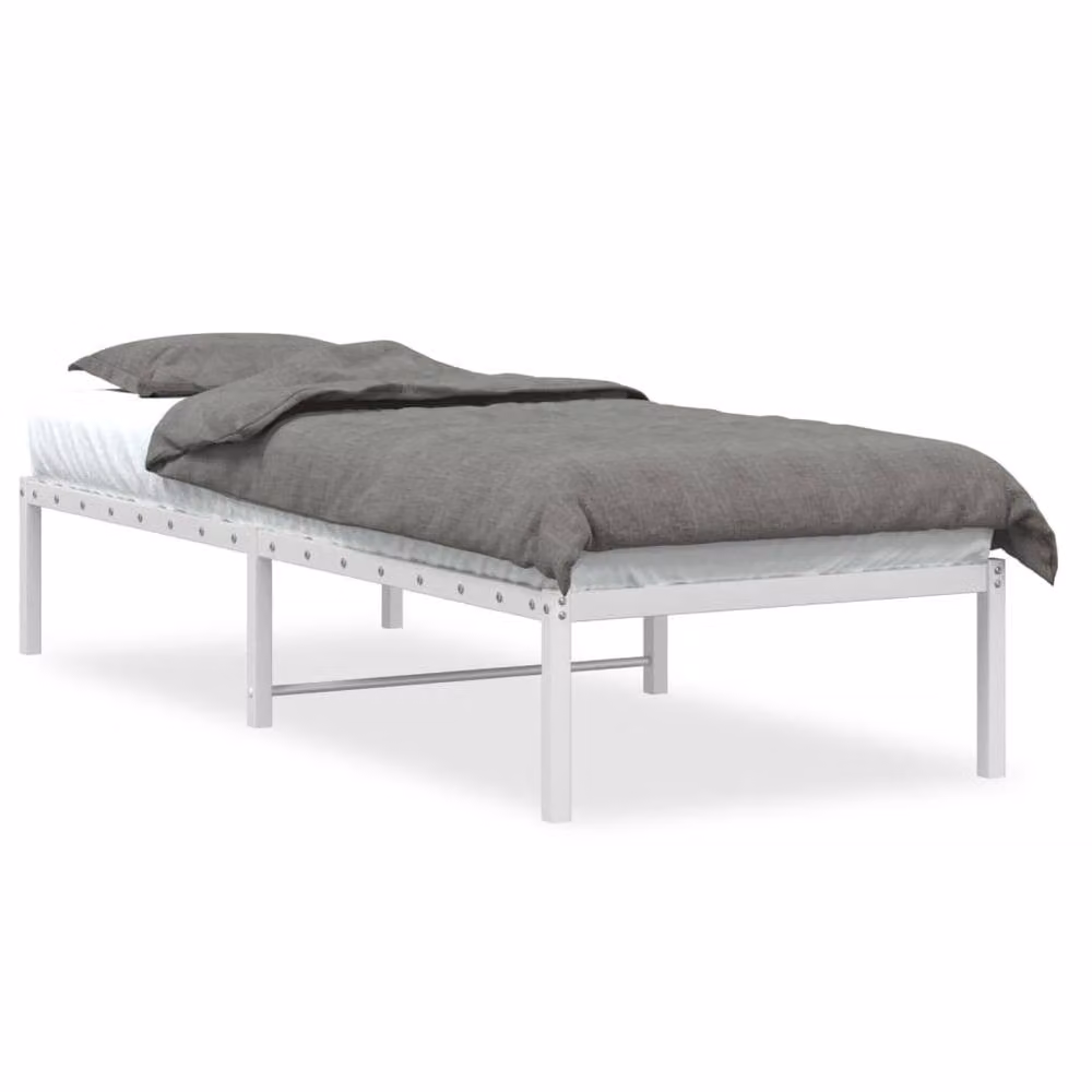 Berkfield Home Metal Bed Frame in White, W/D/H: 80 x 200 cm – 2