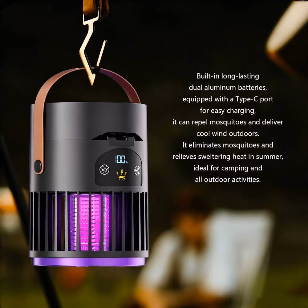 Quipulse 3-in-1 Digital Display Mosquito Killer Fan and Night Light in Black – 3