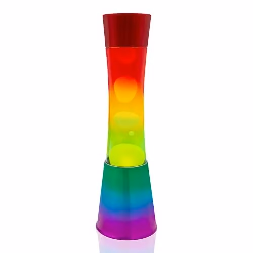 Global Gizmos Rainbow Lava Lamp with Multicolour Base and Retro Cylinder Design, Height: 40.64 cm – 1