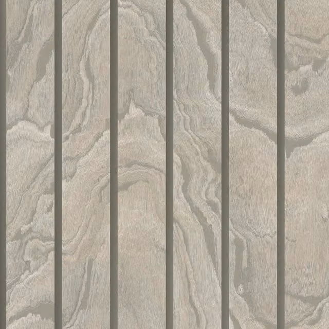 Muriva Abstract Woodgrain Marble Slat Panelling Wallpaper in Beige