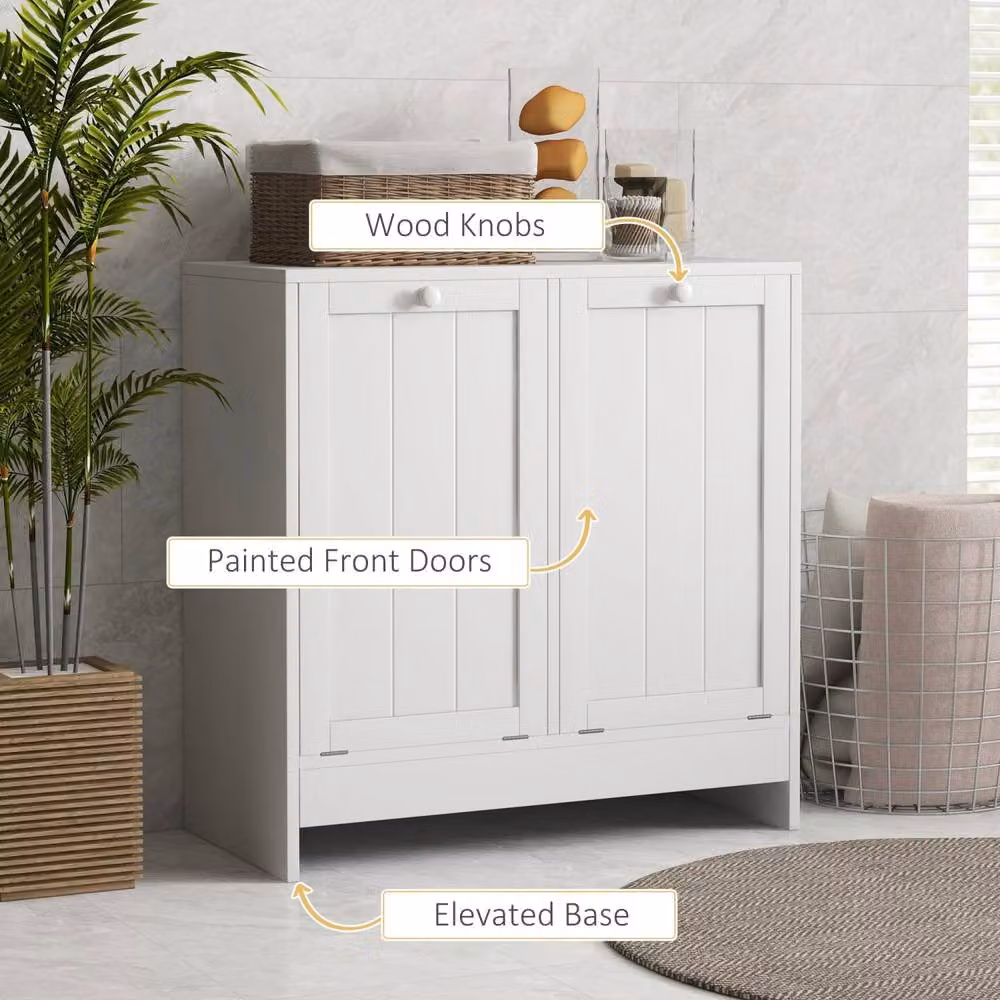 Wyld Haus Nema White Double Tilt Out Hamper Cabinet – 3