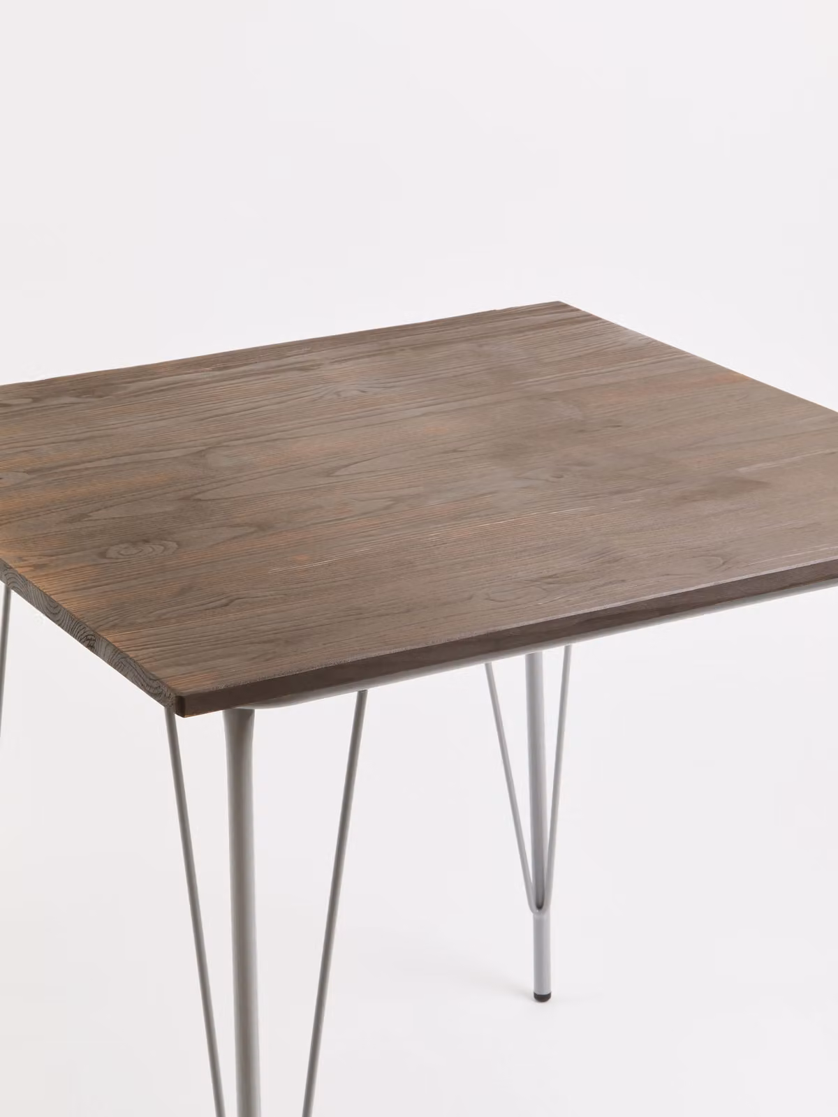 Orsina Modern Metal and Elm Wood Dining Table in Brown and Grey – 3