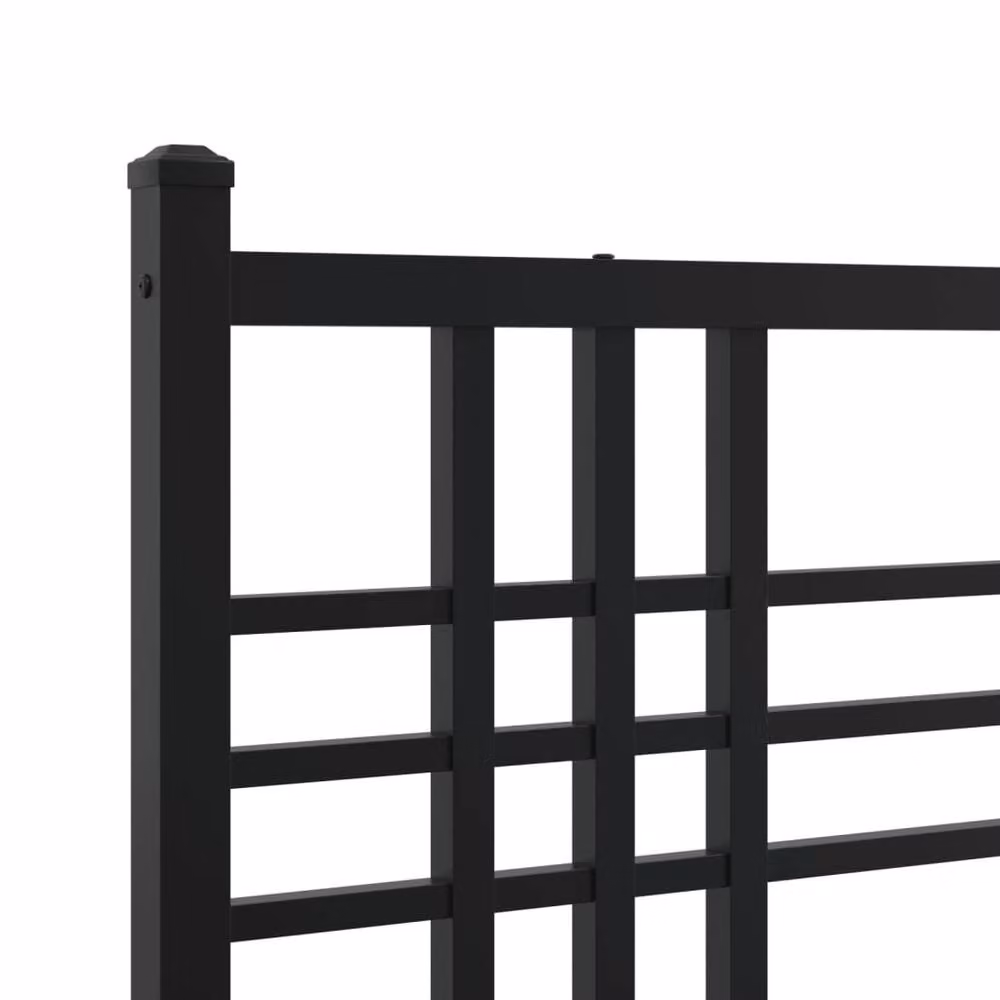 Berkfield Home Metal Bed Frame with Headboard, Black, W/D/H: 140 x 190 x 90 cm – 4
