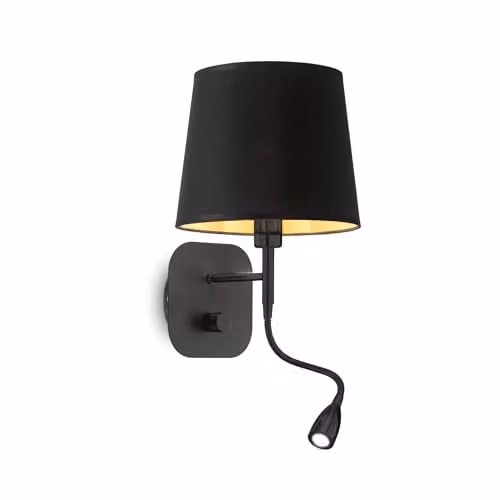 Netlighting Nordik LED 2 Light Wall Light in Black and Gold/Brass