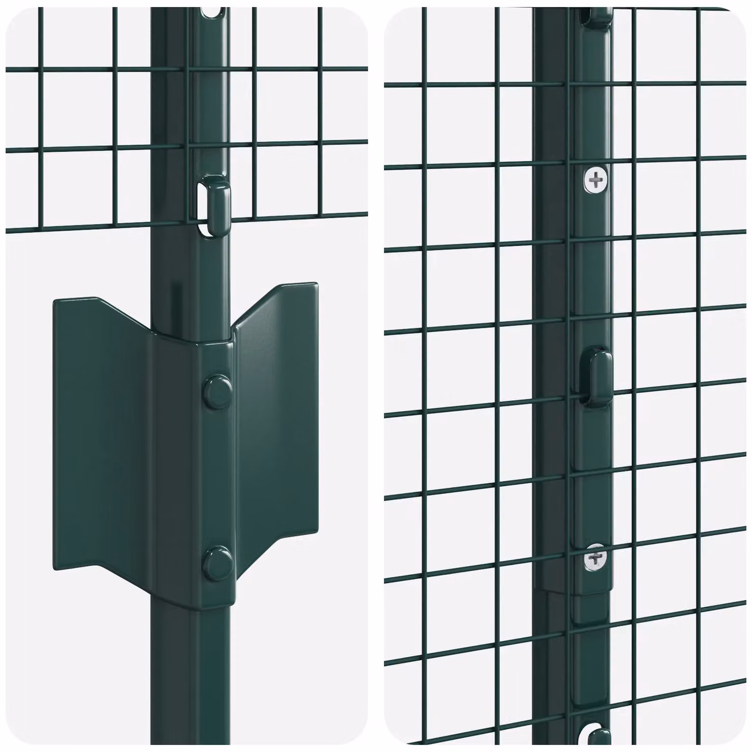 Berkfield Home Green Steel Welded Wire Fence with 5 U Posts, W: 140 cm, L: 10 m – 3
