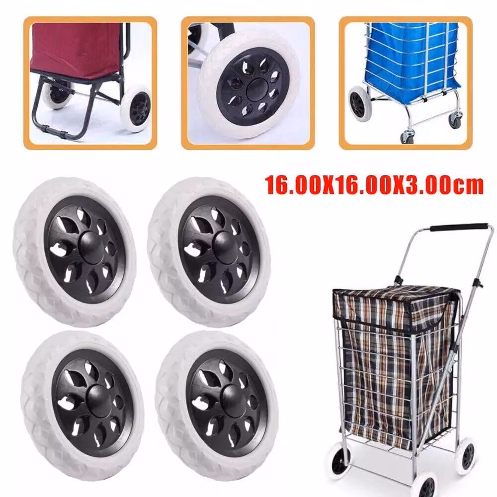 Kelvenix 4-Piece Replacement Shopping Trolley Caster Wheels in Black – 4