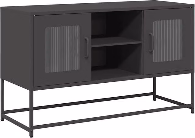 Berkfield Home Industrial Black Steel TV Cabinet W/D/H: 100.5 x 39 x 60.5 cm