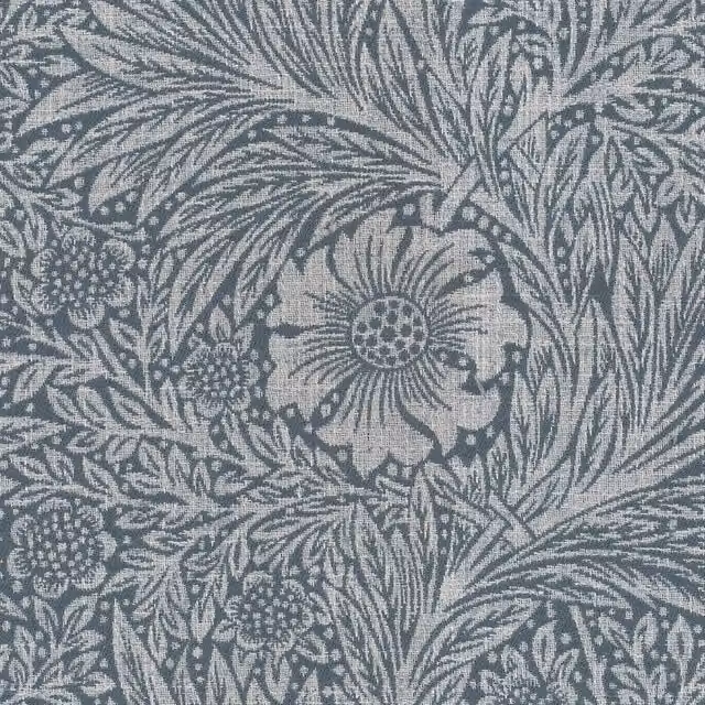 William Morris At Home Marigold Woven Floral Fabric in Yellow and Blue
