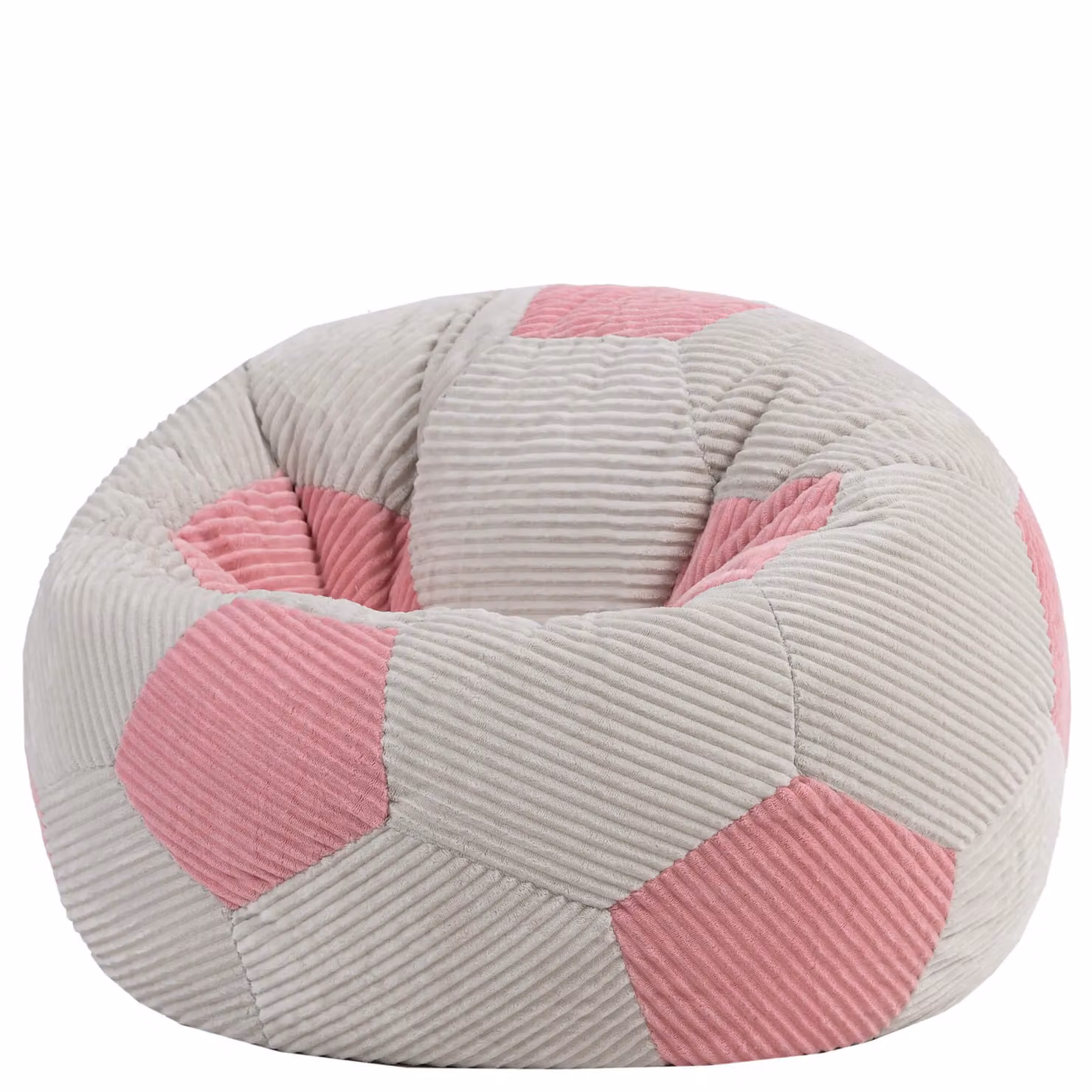 icon Kids Football Jumbo Cord Classic Bean Bag in Light Pink – 2
