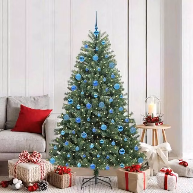 Berkfield Home Green Artificial Hinged Christmas Tree, Height: 180 cm