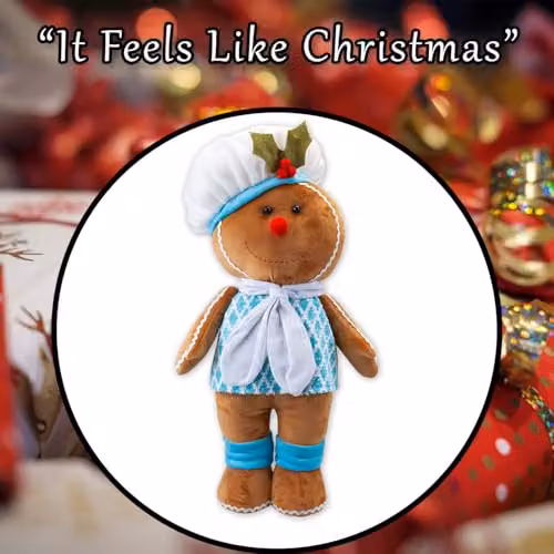 VFM e-Store Christmas Standing Gingerbread Decoration, Blue and Multicolour, H 57 cm x W 32 cm x D 32 cm – 7