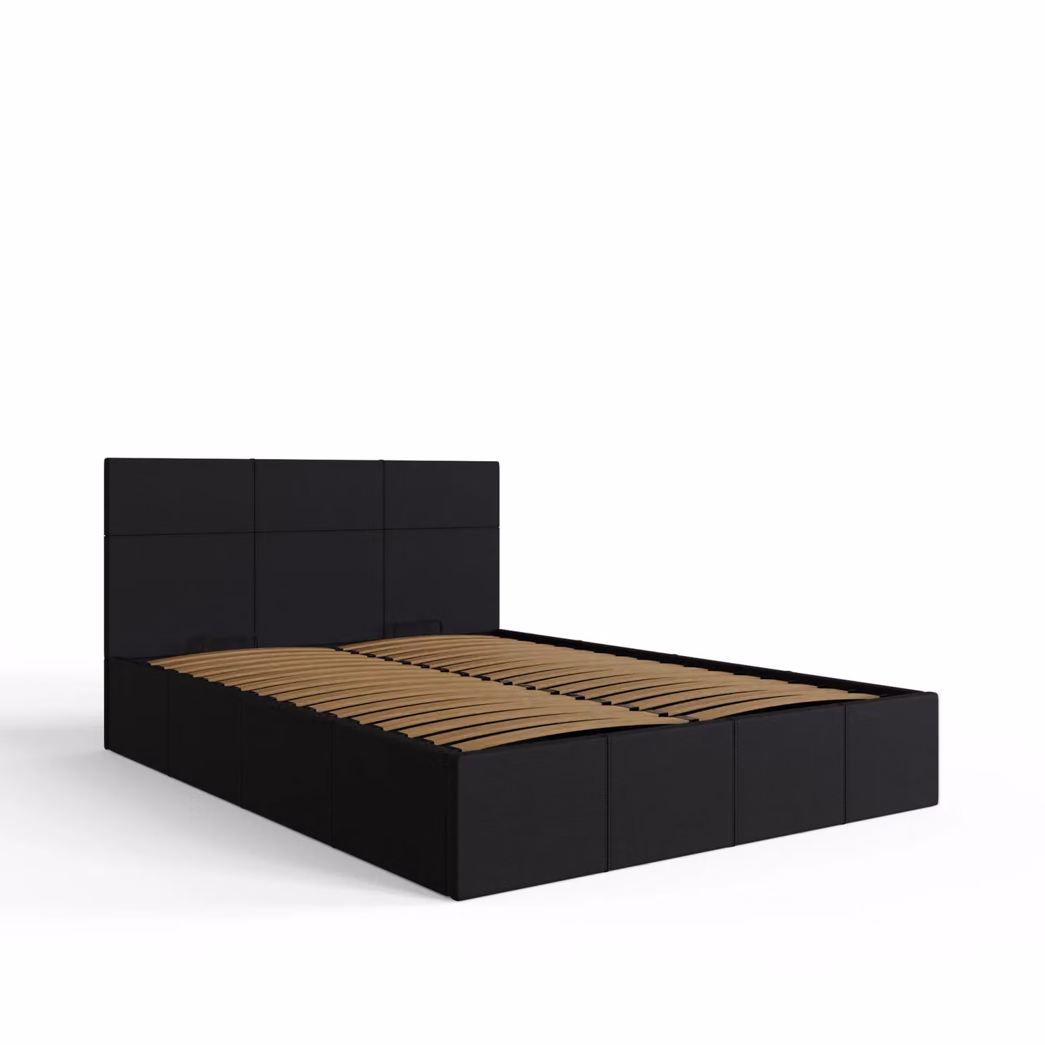 GFW Ecuador Black Faux Leather Side Lift Ottoman Bed Frame, Double 140x200 cm – 5