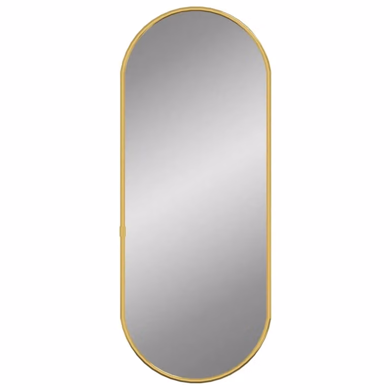 Berkfield Home Oval Gold Wall Mirror W: 50 cm, H: 20 cm