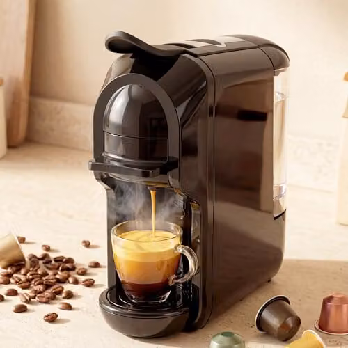 HOMCOM Pod Coffee Machine for Nespresso and Dolce Gusto Capsules, Black – 9