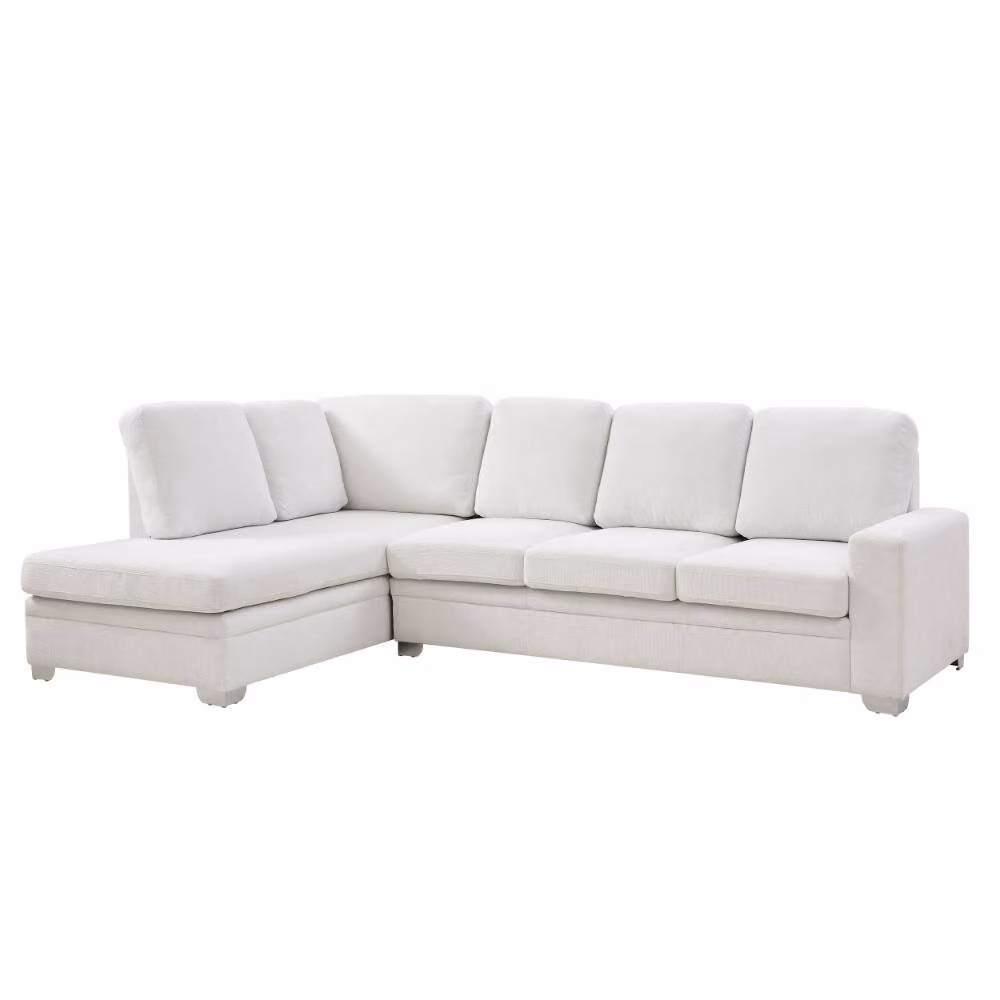 Home Detail Alcott Left Hand Facing L-Shape Corner Sofa in Cream Fabric, W: 268 cm x D: 179 cm x H: 86 cm – 2