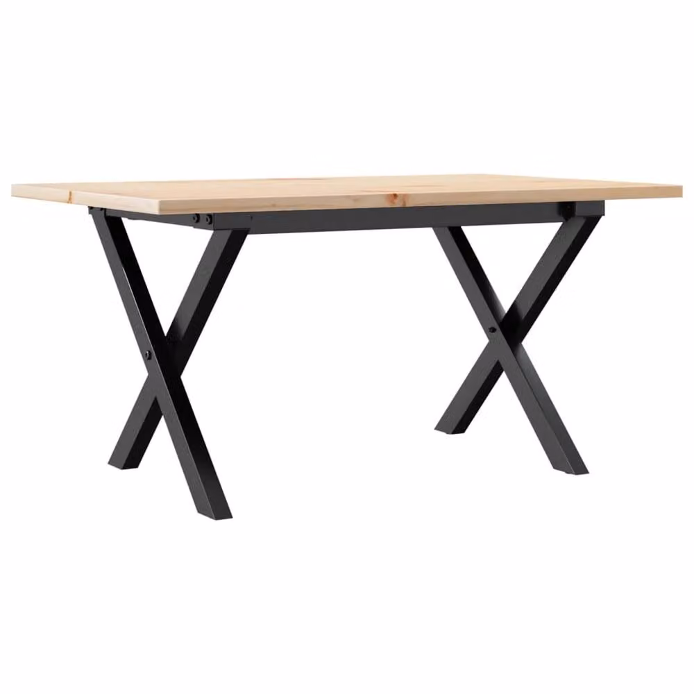 Berkfield Home X-Frame Coffee Table in Brown Solid Pine and Steel, W: 80 cm, D: 50 cm, H: 40 cm – 2