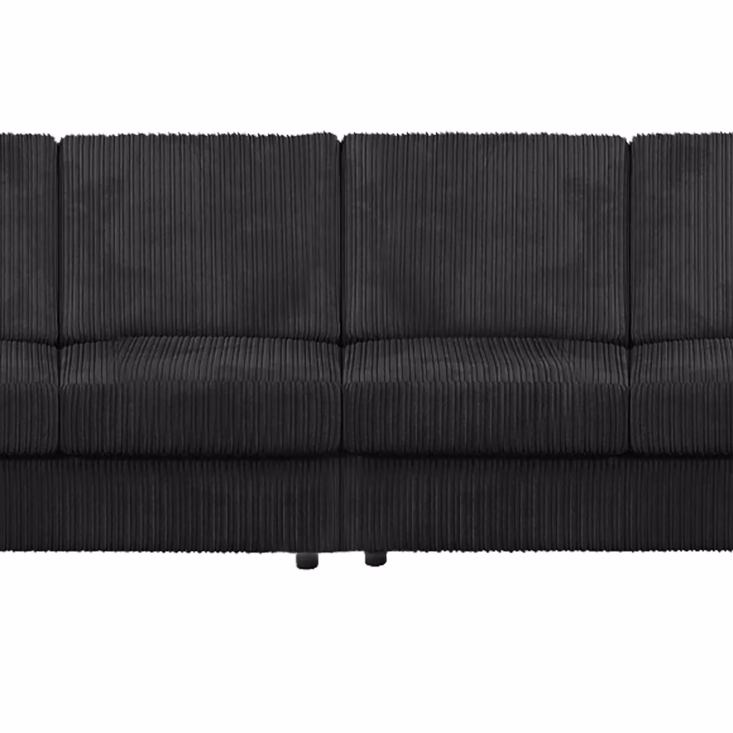 Luxor Living 4 Seater Jumbo Cord Fabric Sofa in Black – 2