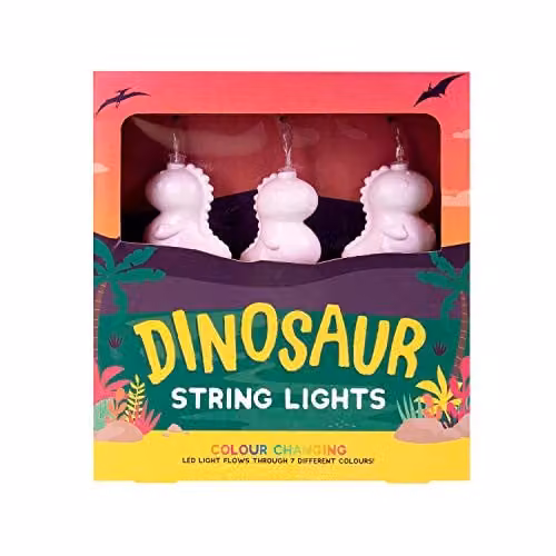 Fizz Creations Multicolour Dinosaur LED String Lights, Battery Operated