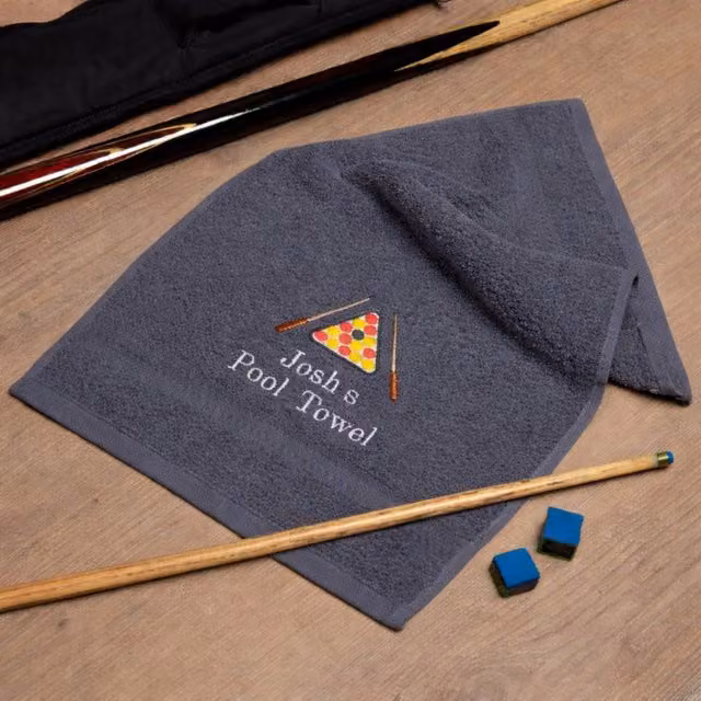 Duncan Stewart Personalised Pool Player Towel in Grey