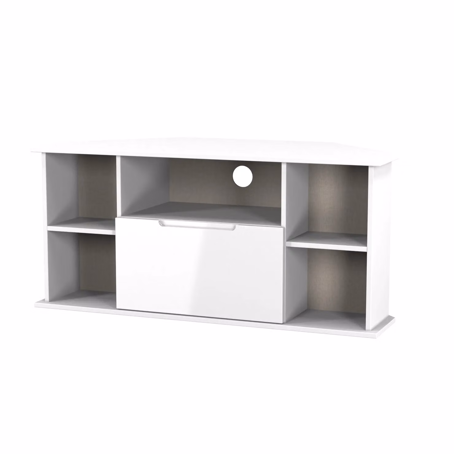 2 U Lucca Ready Assembled Corner TV Unit in White – 2