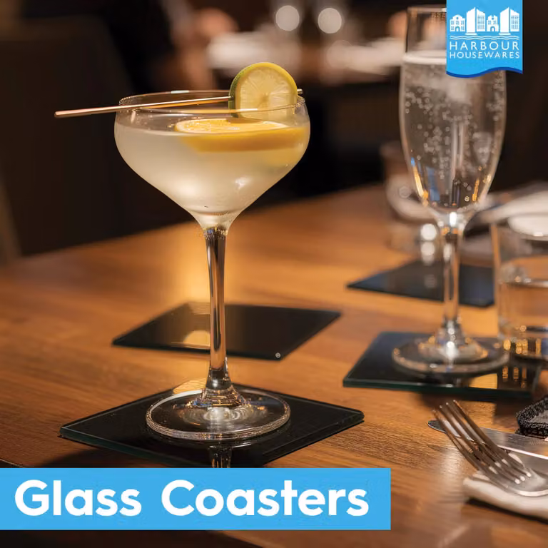 Harbour Housewares 12-Piece Blue Glass Placemats and Coasters Set, Diameter: 30 cm