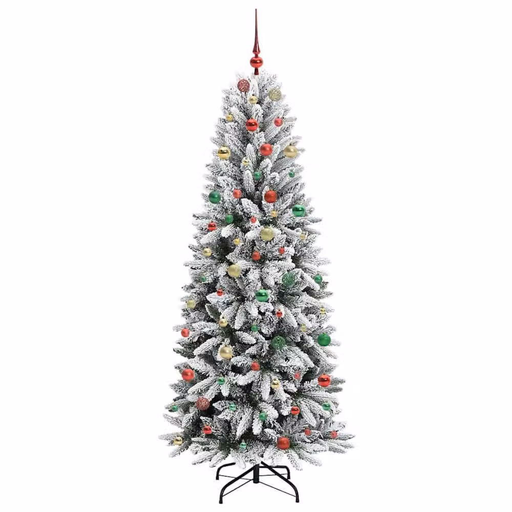 Berkfield Home Artificial Christmas Tree with 300 LEDs in Green and White, W/D/H: 78 x 78 x 210 cm – 3