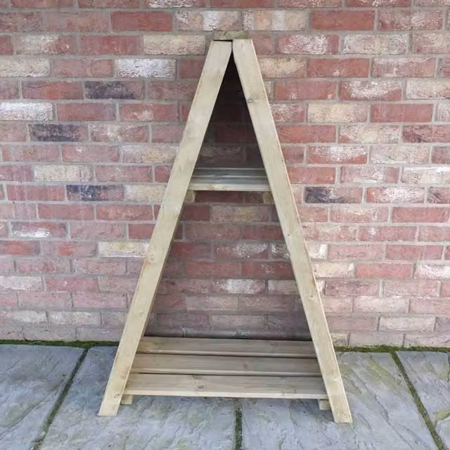 Shires Small Triangular Tongue and Pressure Treated Wood Log Store in Light Brown, W/D/H: 81.7 x 40.0 x 118.3 cm – 1