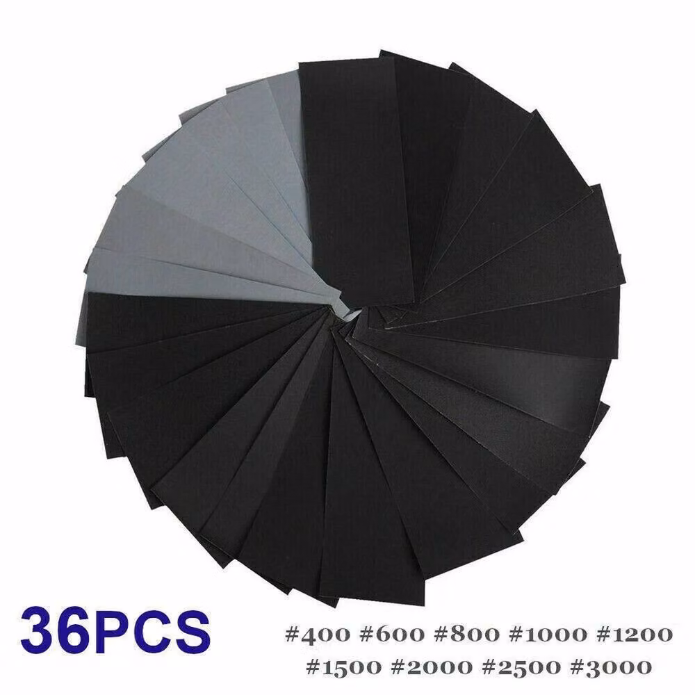 SPETLEK Wet & Dry Silicon Carbide Sandpaper Assorted Grit 400-3000 for Metal and Wood, Grey, W/D: 1000 x 400 mm – 3