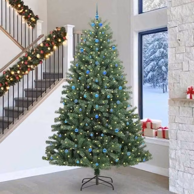 Berkfield Home Green Artificial Hinged Christmas Tree, Height: 300 cm – 1