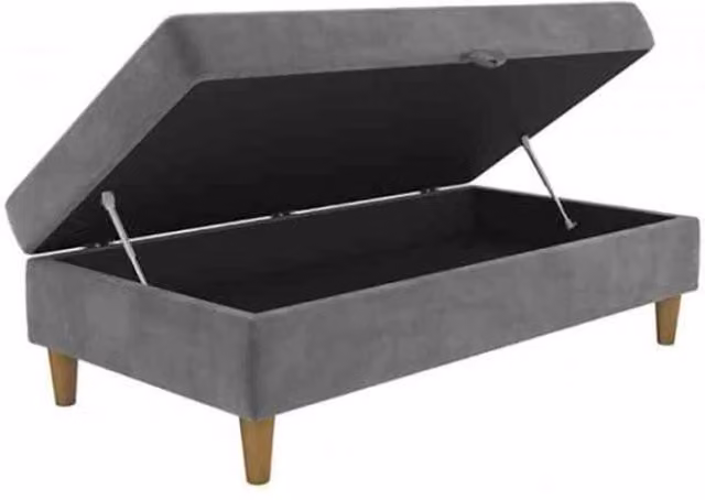 Hartford Modern Rectangular Ottoman with Storage in Grey
